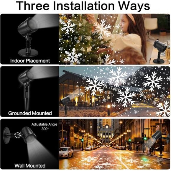 Christmas Projector Lights Outdoor, Outdoor Christmas Decorations, Snow Holiday - Picture 4 of 7